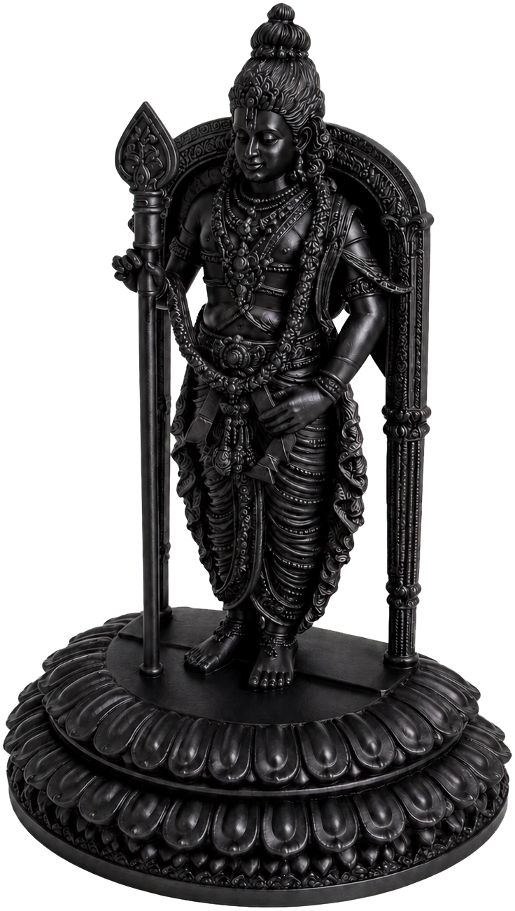 Full-black Lord Murugan model used from 1 to 7 inches